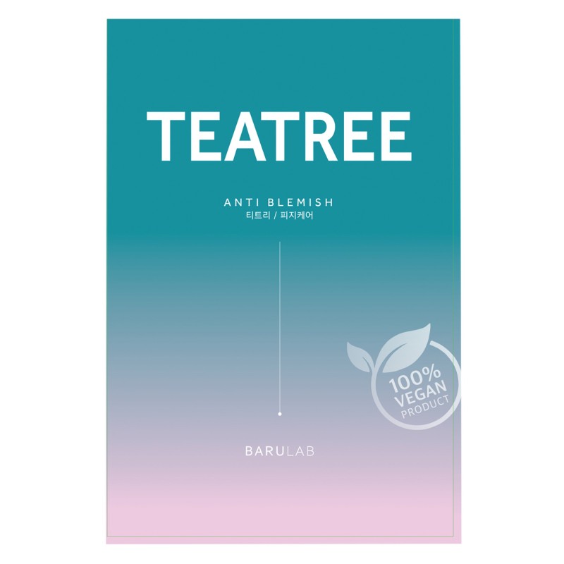 Mascarilla de tejido anti imperfecciones con extracto de árbol de té verde - Barulab | MiiN Cosmetics