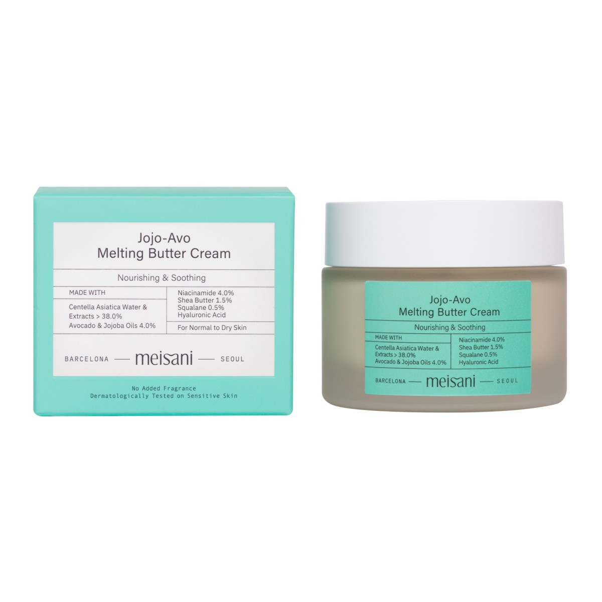 Crema hidratante nutritiva con aguacate y CICA - Meisani | MiiN Cosmetics