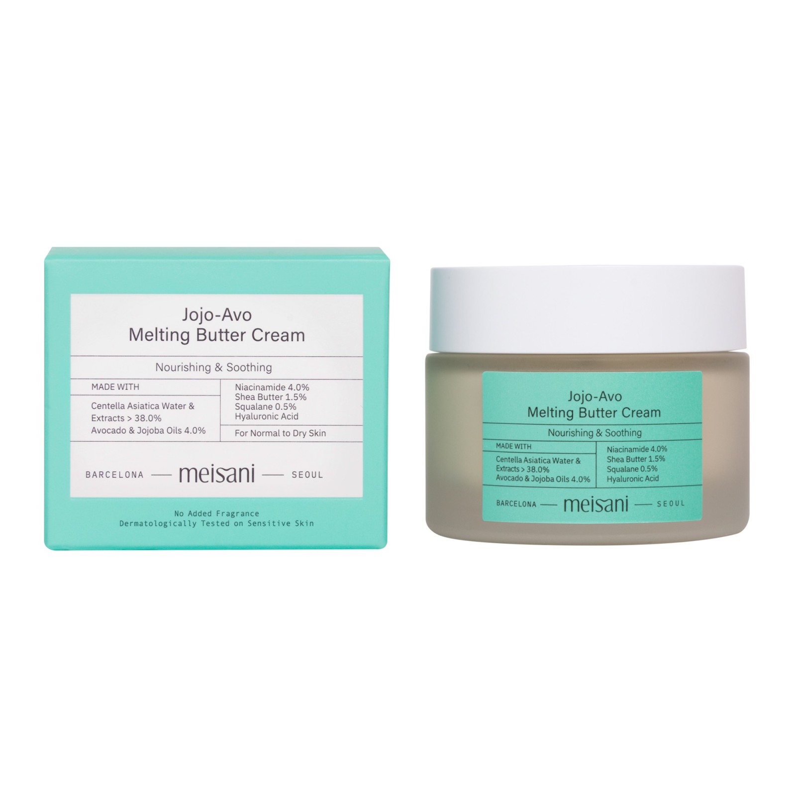 Crema hidratante nutritiva con aguacate y CICA - Meisani | MiiN Cosmetics