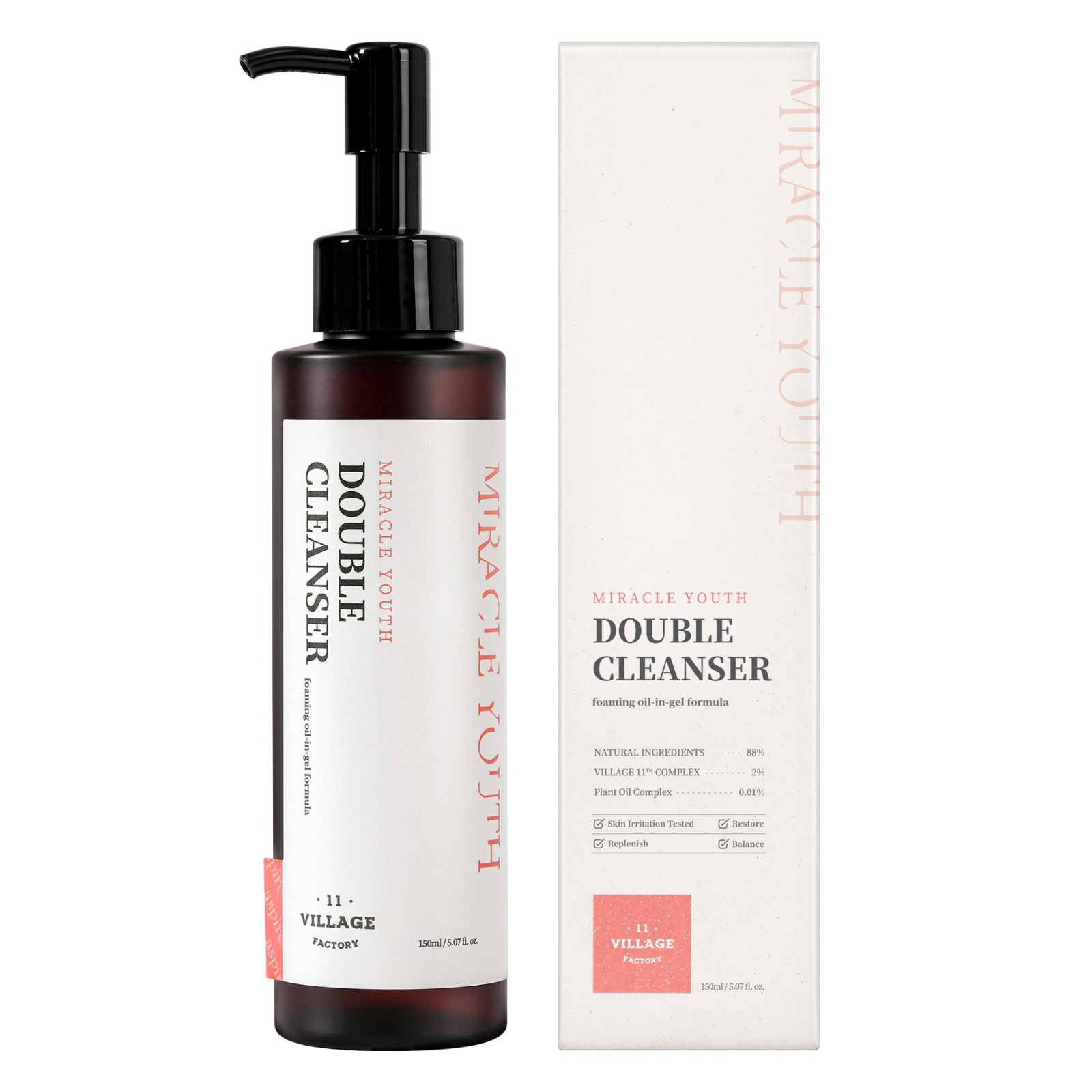 Limpiador 2 en 1 aceite-espuma, retira el maquillaje sin resecar la piel de Village 11 Factory | MiiN Cosmetics
