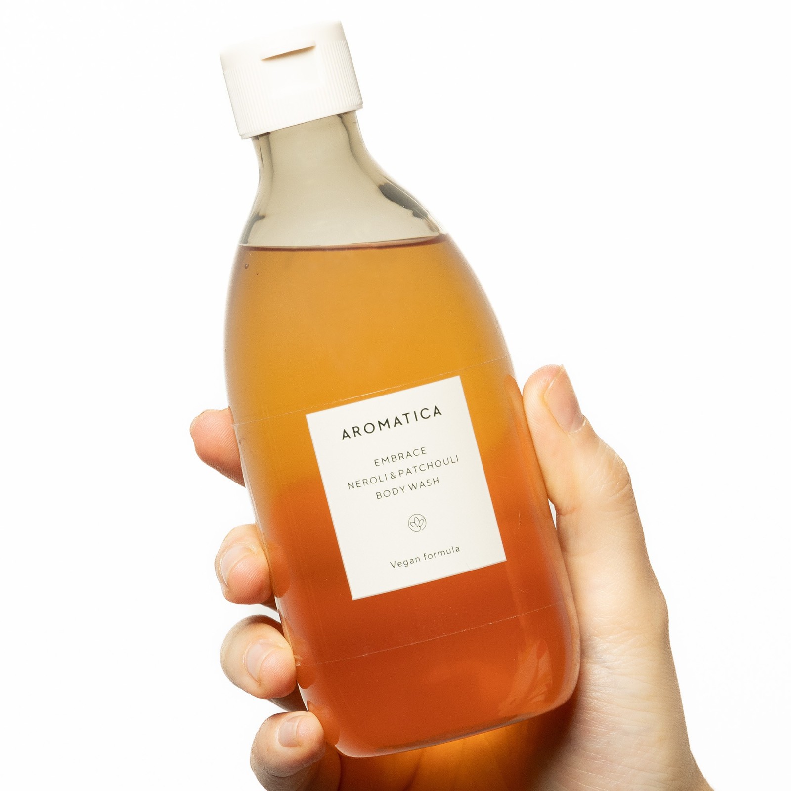 Gel de ducha revitalizante con neroli y pachuli de Aromatica | MiiN Cosmetics