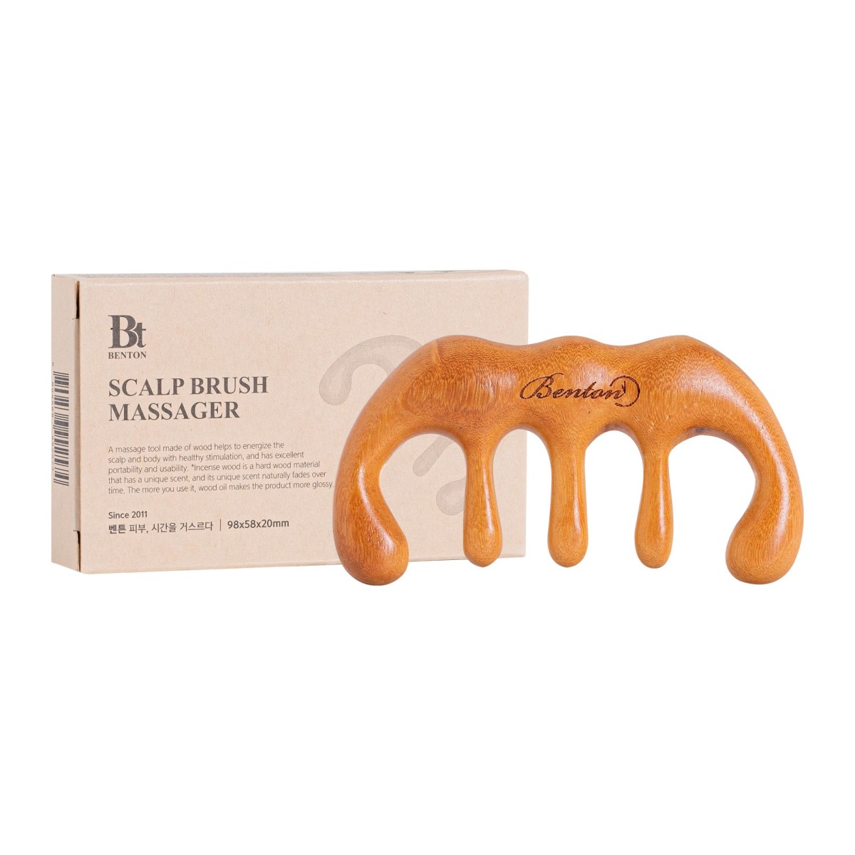 Peine multiusos de madera de sándalo de Benton | MiiN Cosmetics
