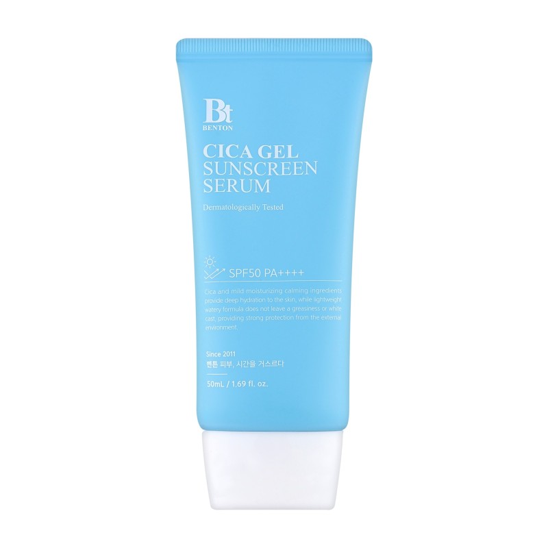 Protector solar 50+ ligero, hidratante y calmante con CICA de Benton | MiiN Cosmetics